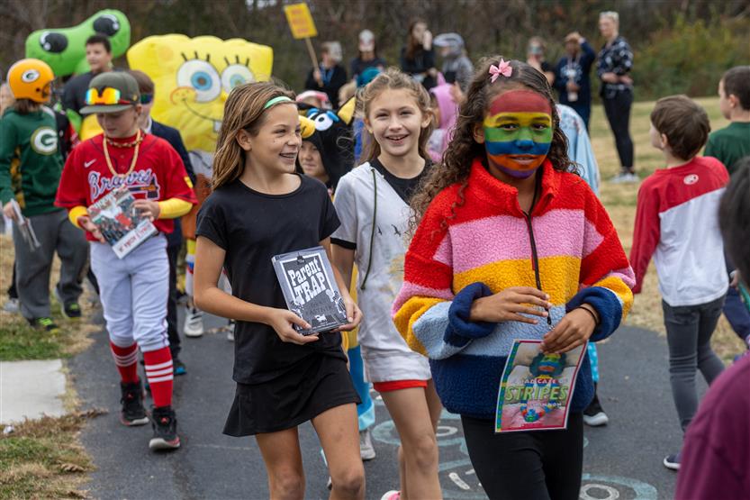 Students at Walnut Grove Elementary participate in a Book Character Parade